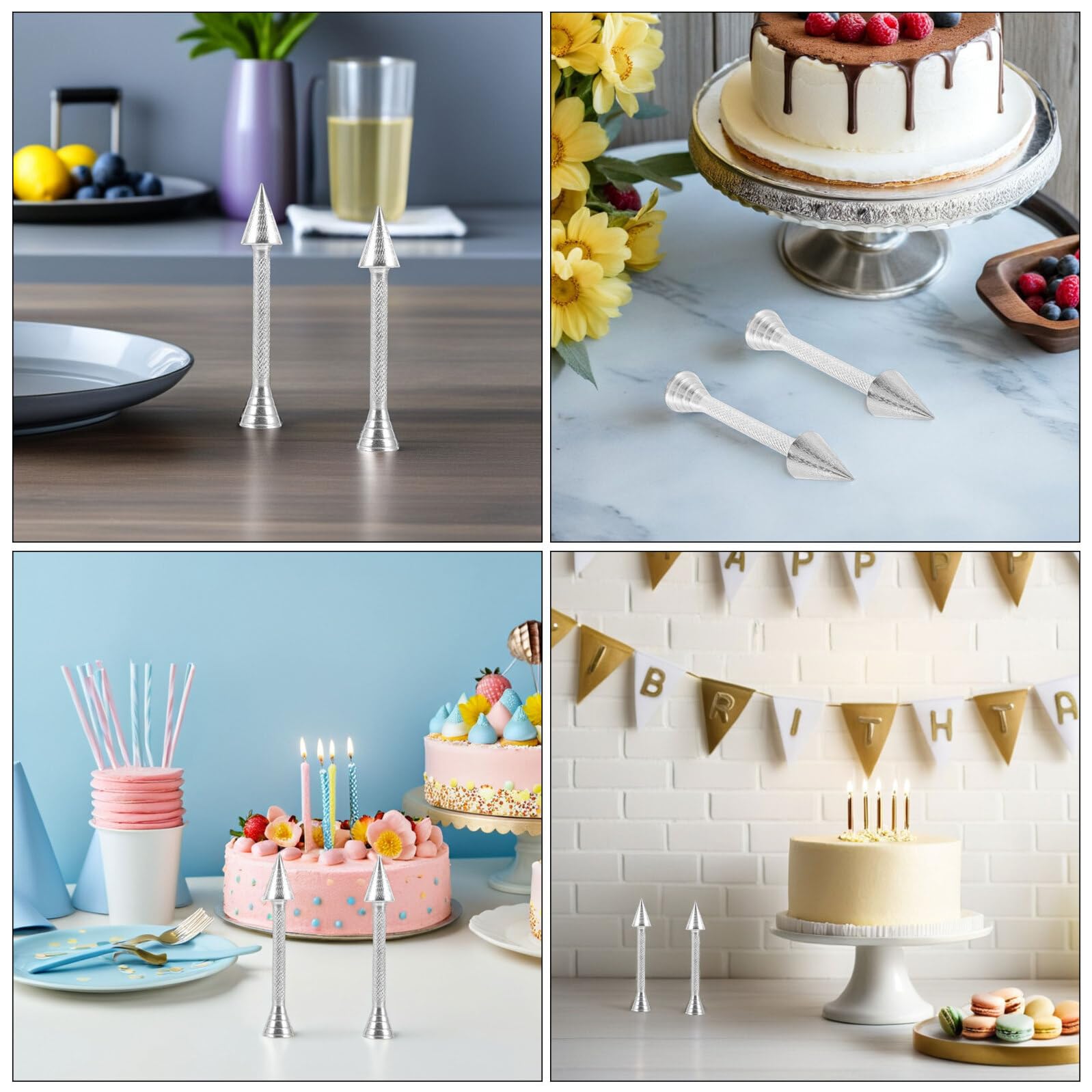 Ipetboom 8 Pezzi Kit Strumenti per Decorazione Torte in Lega di Alluminio Bastoncini per Ghiacciare e Creare Fiori Riutilizzabili e Leggeri per Pasticceria Casa e Professionisti