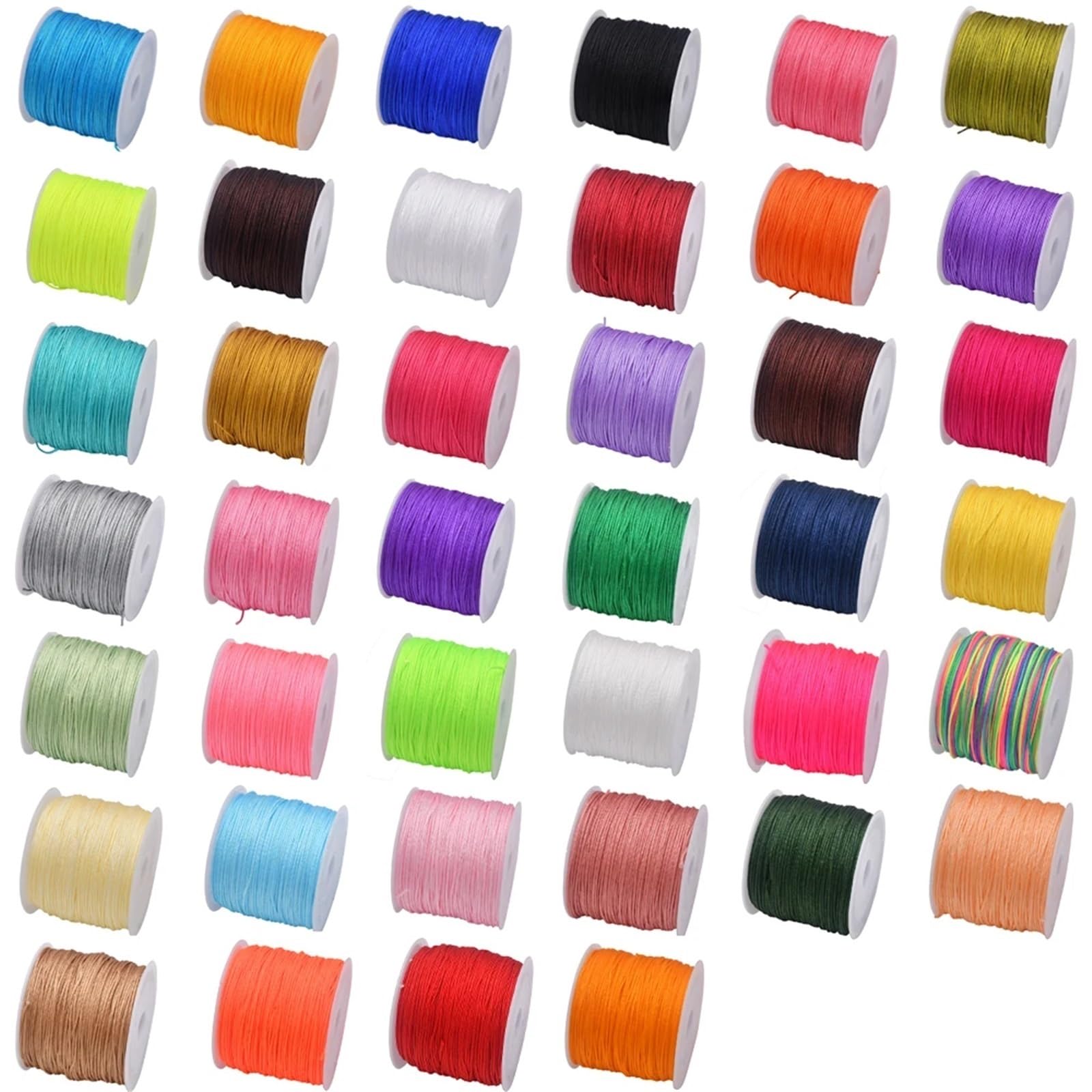 Elastyczny sznurek do bransoletek 20 rolek nylonowy 50 jardów 0.8mm pleciony satynowy tworzenie biżuterii frezowanie szycie naszyjników Craft(Rose Red)