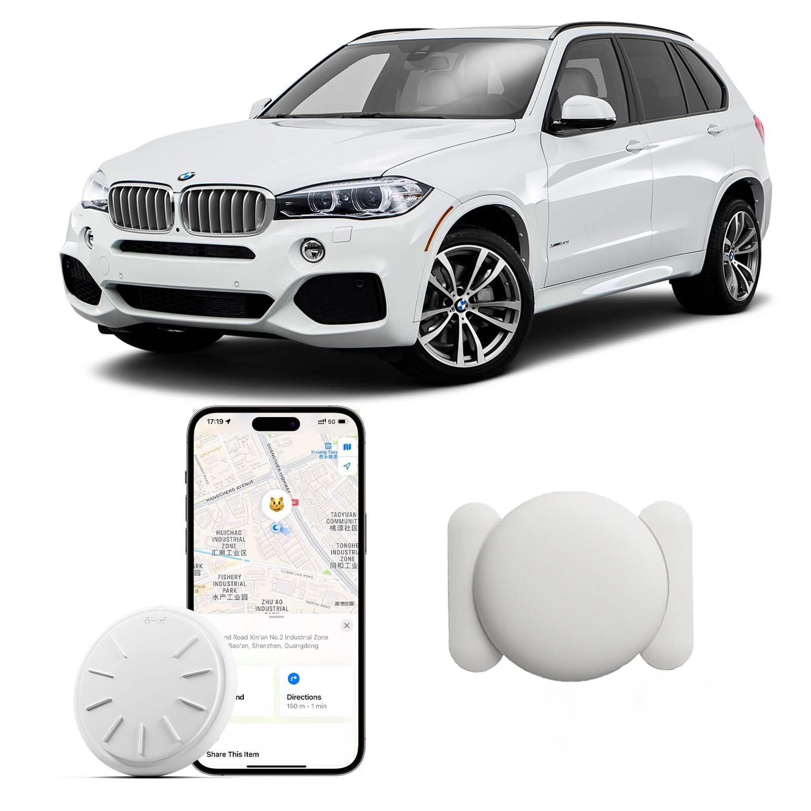 GPS Tracker for Vehicles, 1PCS Tracker Device for Vehicles Work with Find My (iOS Only), Tracking Devices for Cars Hidden with Magnetic Case, No Monthly Fee Car Tracker, White-image-35