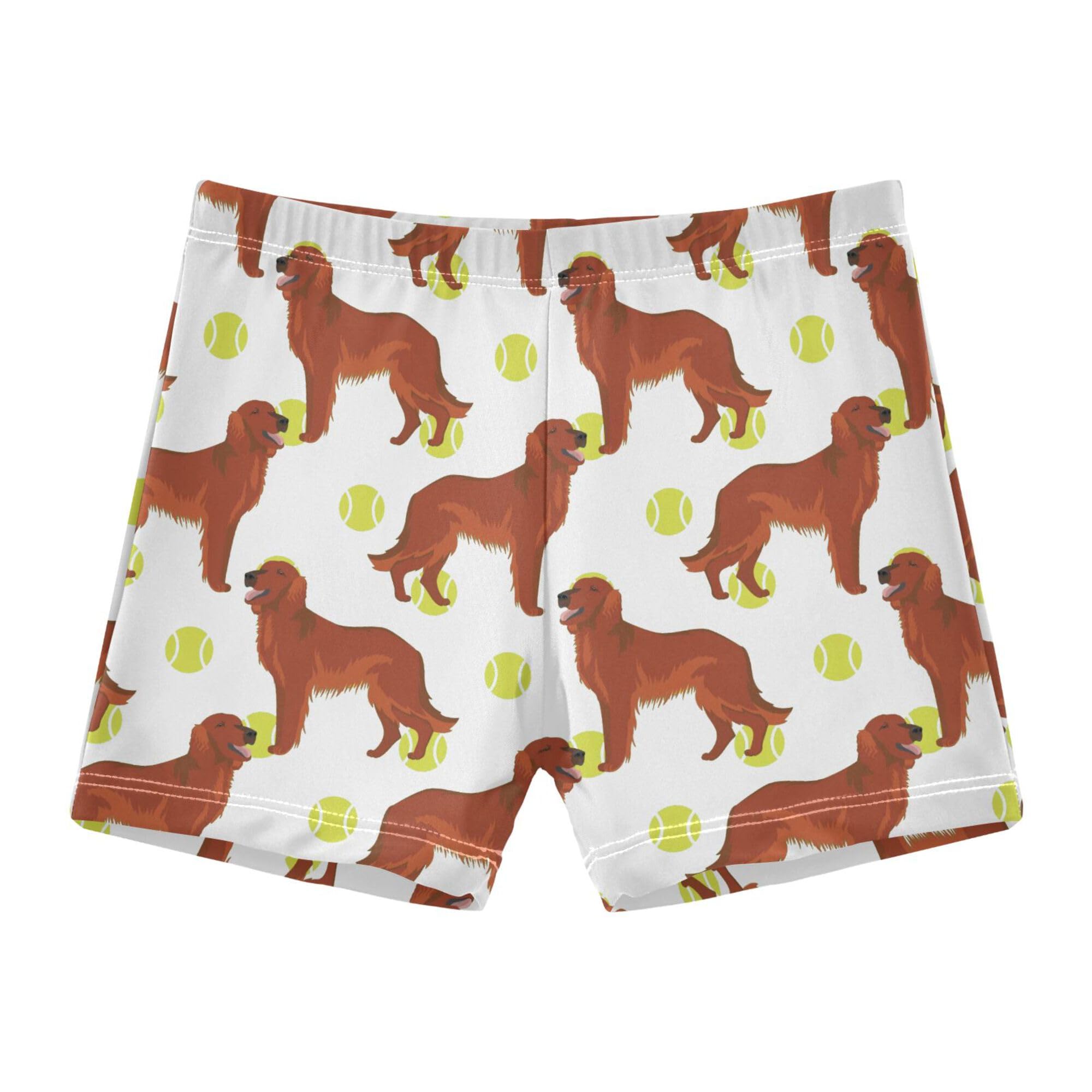 Golden Retriever Dog Baseball Pattern Boys Swim Trunks Kid's Swim Pants Swim Shorts Bathing Suit Swimsuit Swimwear Multicolor
