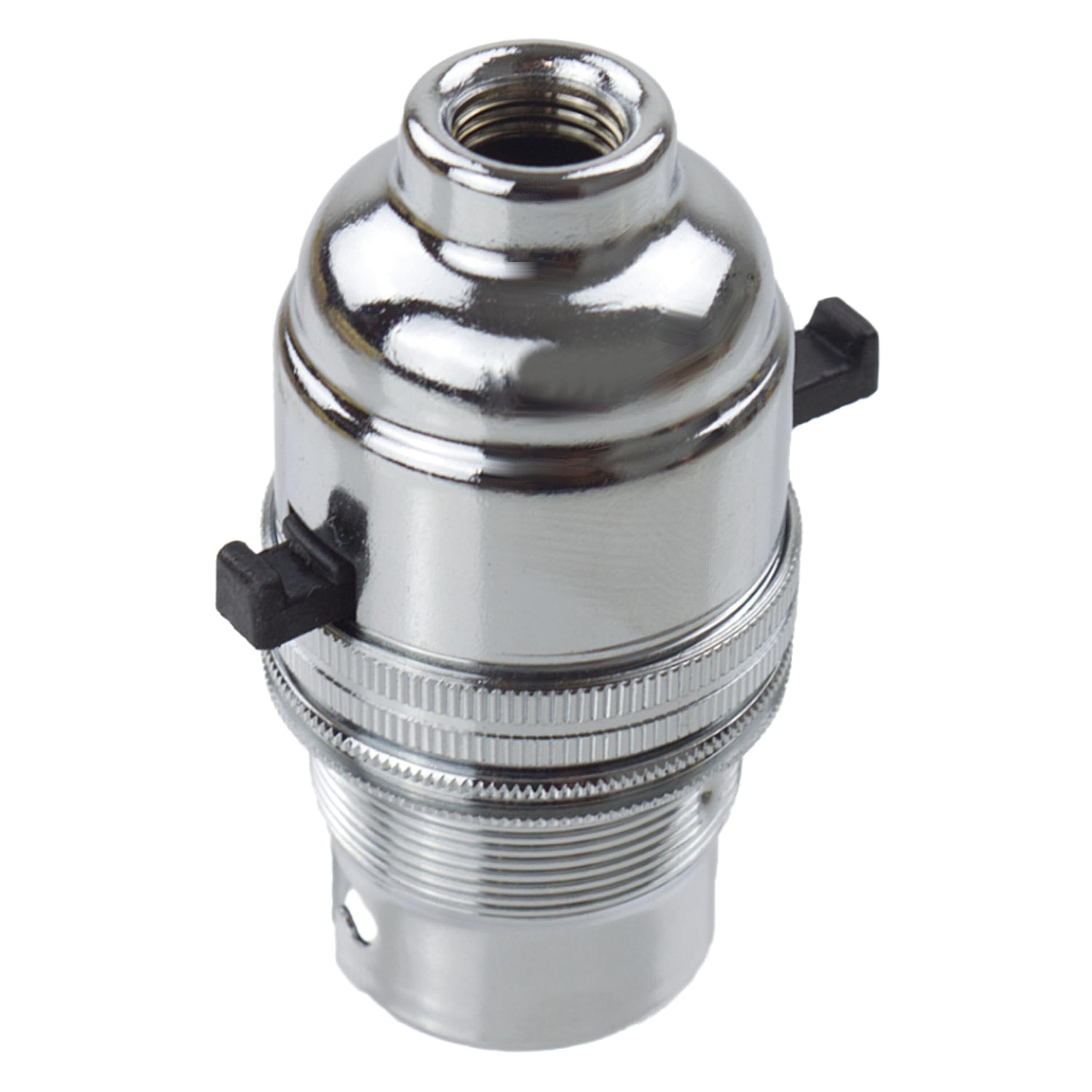 Bayonet Cap (B22) Switched & Earthed Lampholder in Nickel Finish for use on Lamps Pendants or Chandeliers