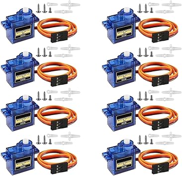 8PCS SG90 9G 180 Micro Servo Motor, 9g Plastic Gear Digital Servo