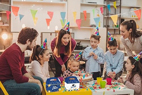 Miniatura 3 de Hying 12 cajas de regalo de graduación 2025 para regalos de fiesta, cartón negro y azul, bolsas de dulces para cupcakes de graduación, suministros