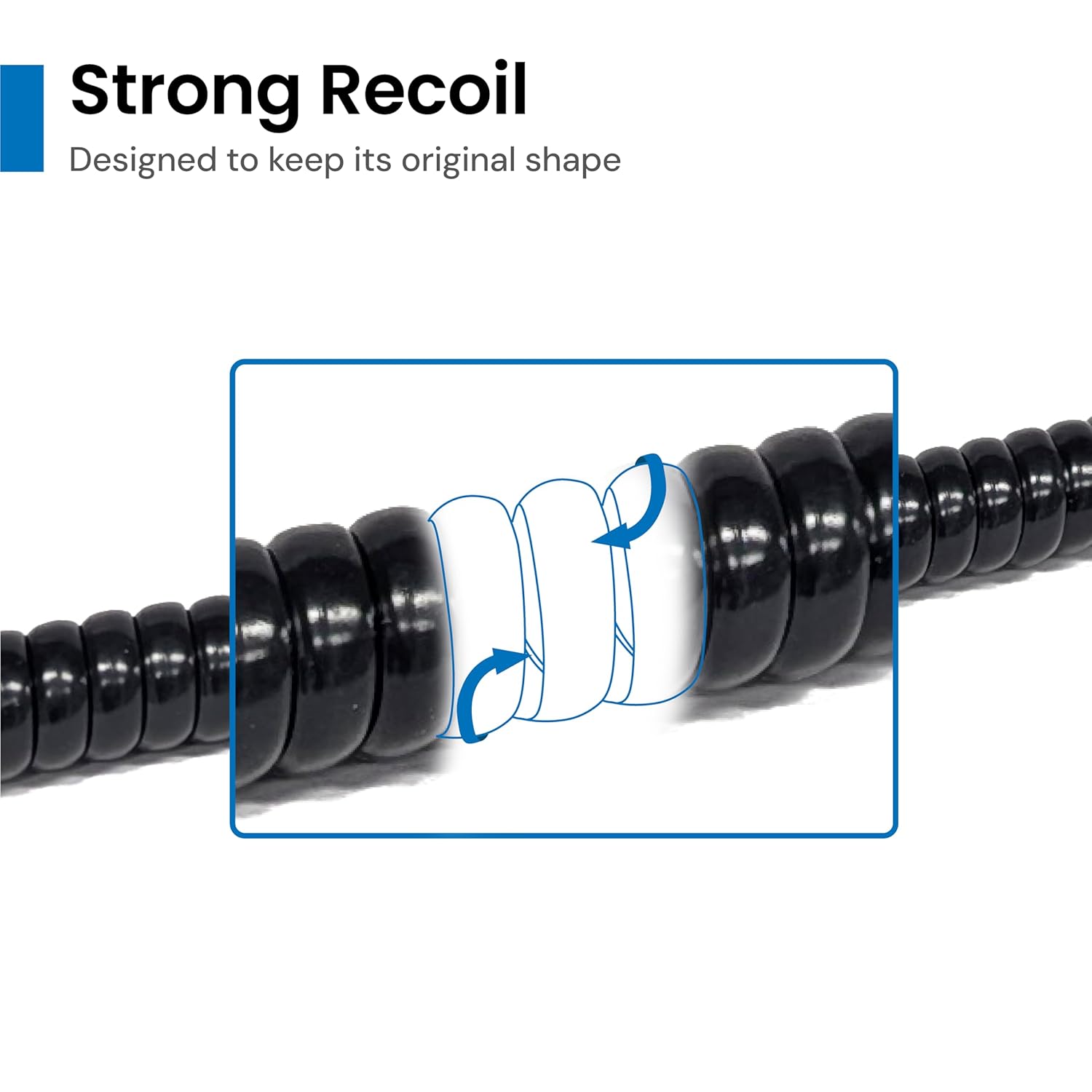 ICC Telephone Handset Cord/Phone Cord, 25 Ft – RJ9 (RJ22) Connectors, Glossy Black, 5-Pack – Curly Coiled Tangle-Free Design for PBX & VoIP Phones