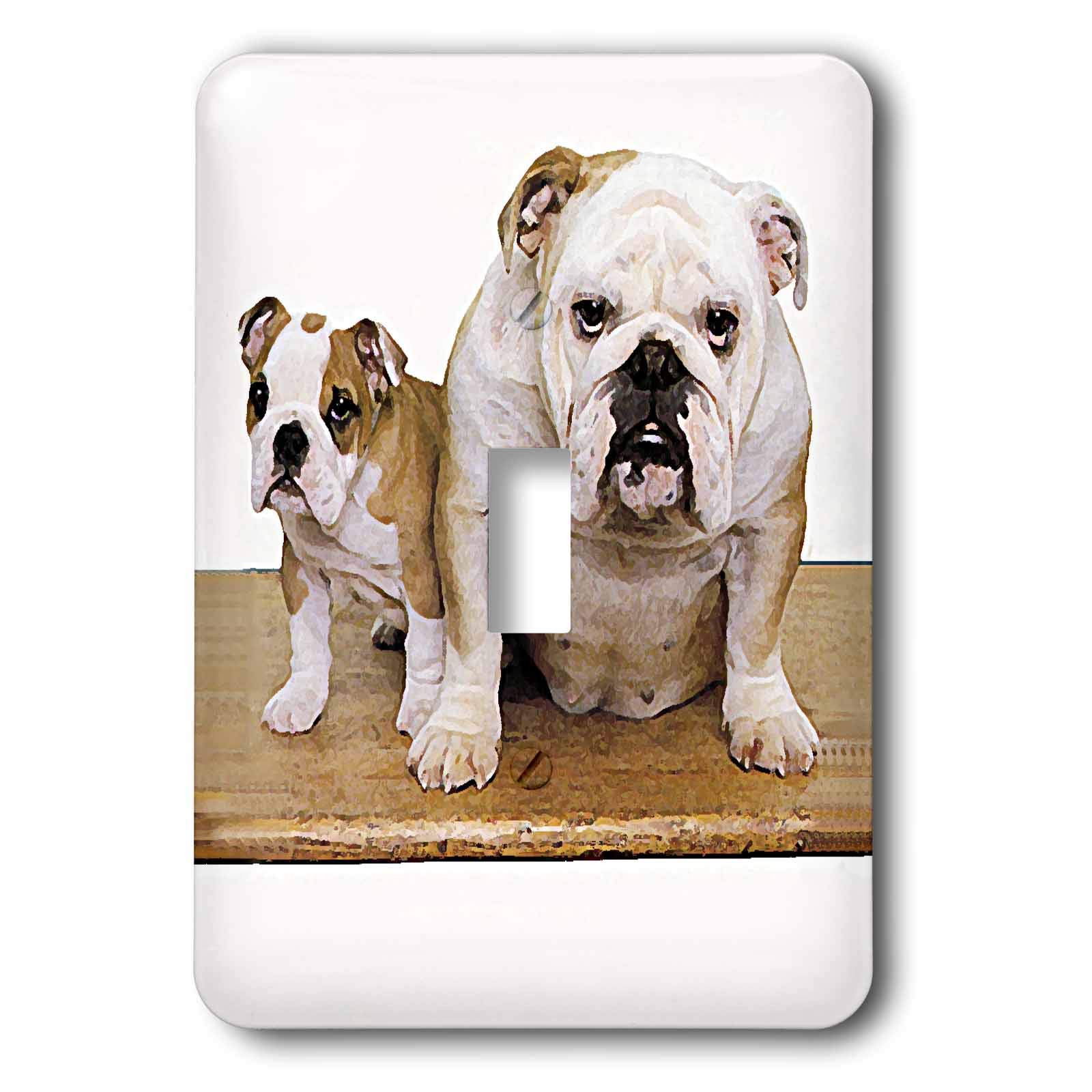 Interrupteur à bascule simple 3dRose LSP_413_1 British Bulldog pour plaque murale originale