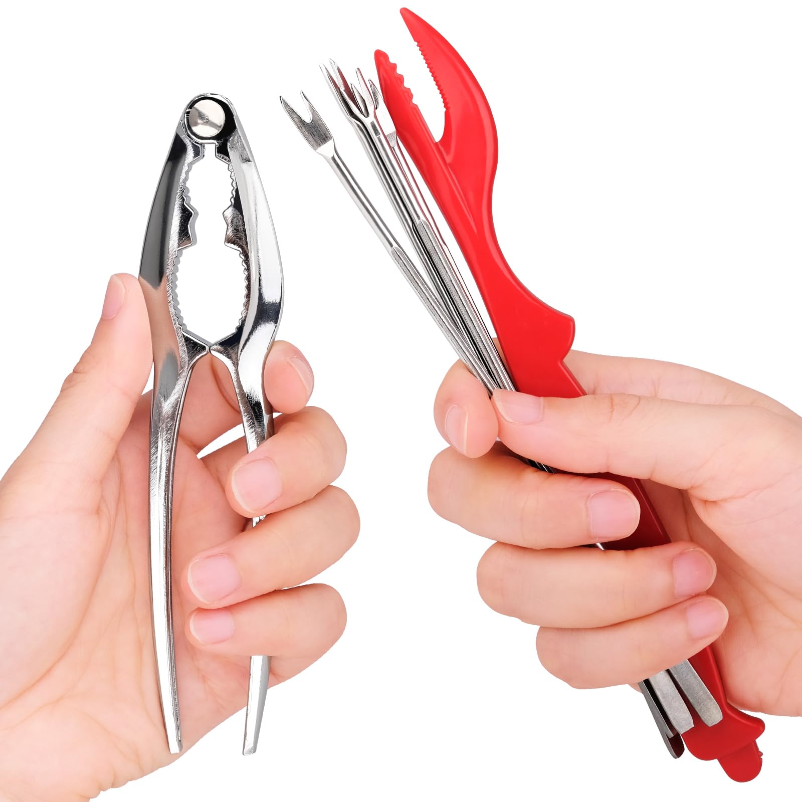 Hiware Meeresfrüchte-Werkzeug-Set Für 4 Personen – Mit Krabbenknackern, Hummerschalern, Gabeln & Schere (11-teilig)