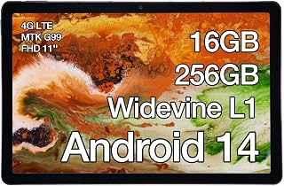 AGM PAD P2 Tablet Android 14, Tablet 11 Inch FHD Widevine L1 Display, 16 (8+8) GB RAM + 256GB ROM/2TB TF, Helio G99 Octa Core, 4G Dual SIM Tablet PC/5GHz WiFi/Compass/GPS/50MP+8MP, with Protective