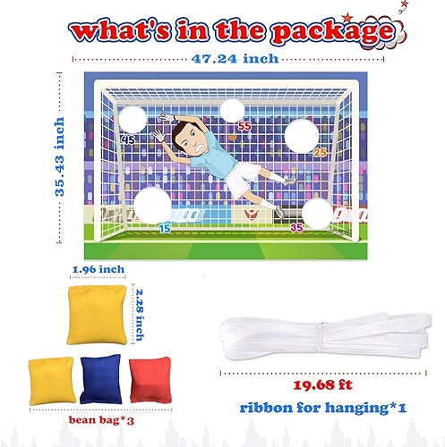 Miniatura 2 de Pancarta de juego de portero de fútbol, decoración temática de deportes de fútbol para interiores y exteriores, niños, niñas, fanáticos del fútbol,