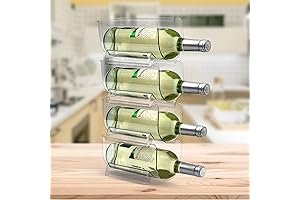 Set of 4 Refrigerator Wine Rack for Kitchen Countertop