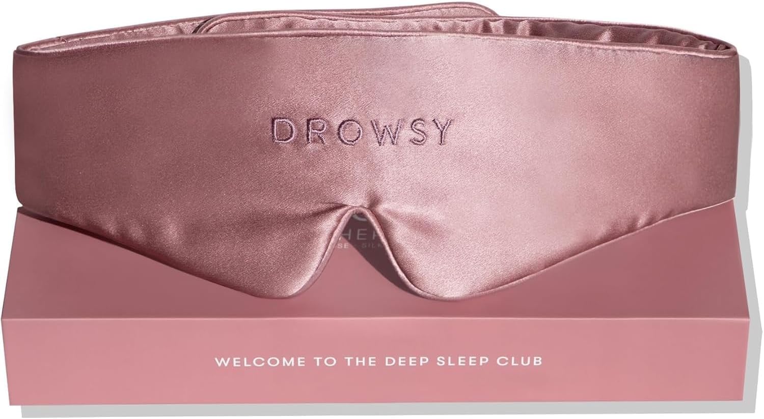 Drowsy Featherweight Silk Sleep Mask – Luxury Blackout Eye Mask for Sleeping & Travel, 100% Mulberry Silk, Lightweight Comfort, Adjustable Strap, Protects Skin & Hair - Damask Rose - Image 2
