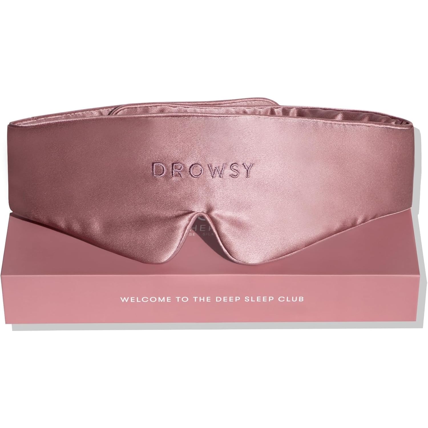 Drowsy Antifaz para dormir de peso pluma, capullo de seda ligero que bloquea la luz para un sueño de lujo con un toque fresco (Damask Rose)