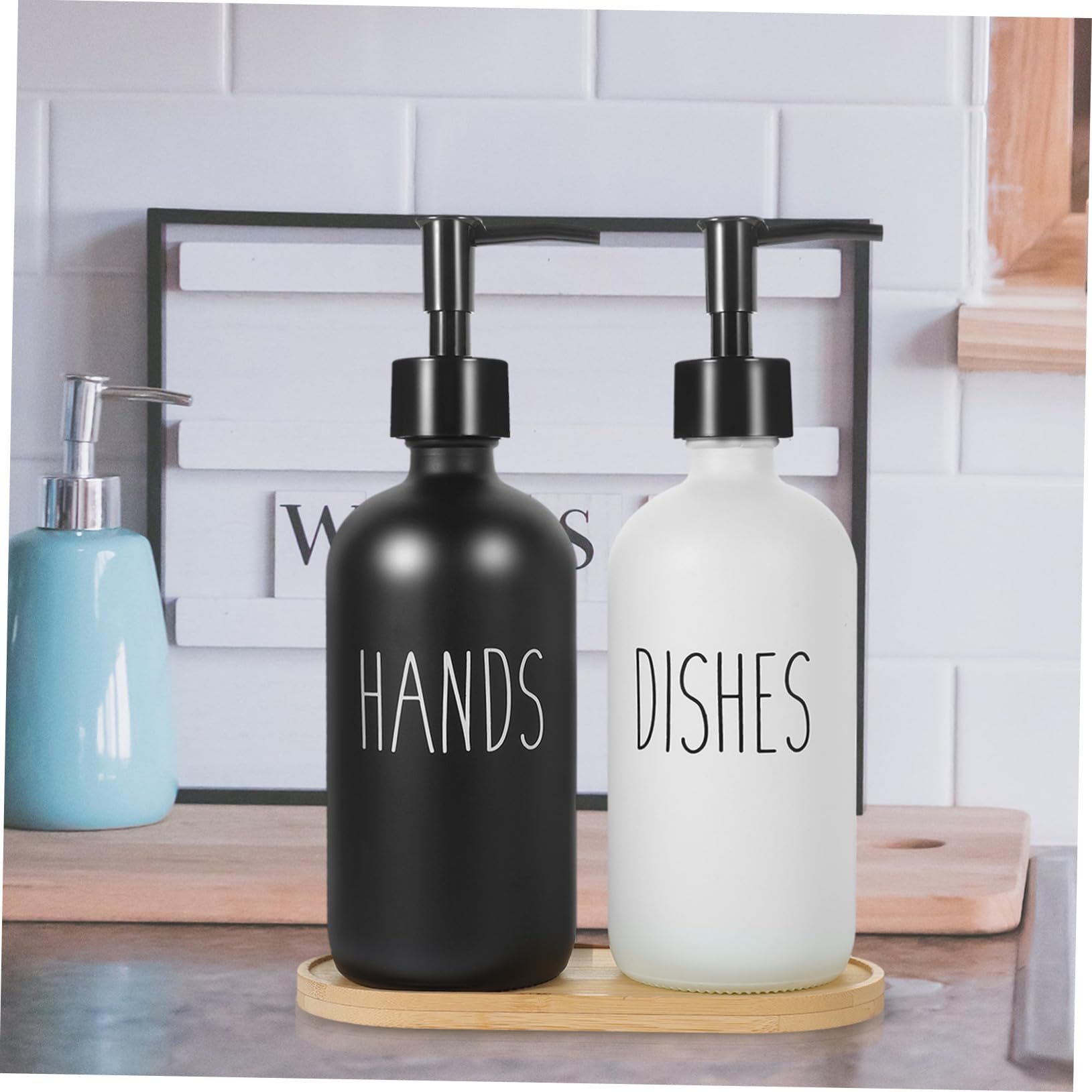 Verre Distributeur Plateau Liquide avec Savonnette 500ml