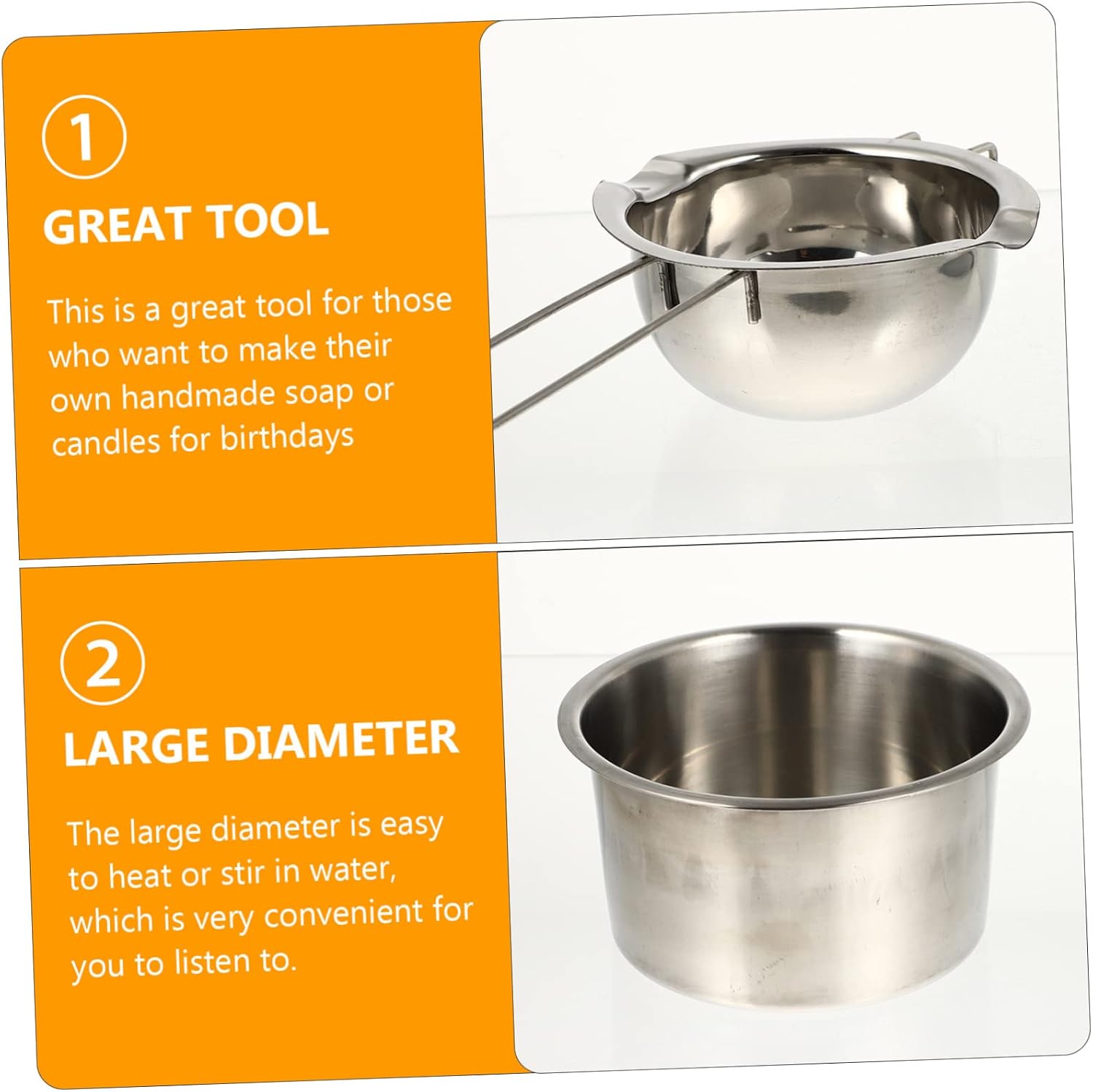 TOPPERFUN Handmade Soap Melting Pot Durable Container for DIY Soap Making Easy to Clean Double Boiler Design for Crafting Projects and Home Use