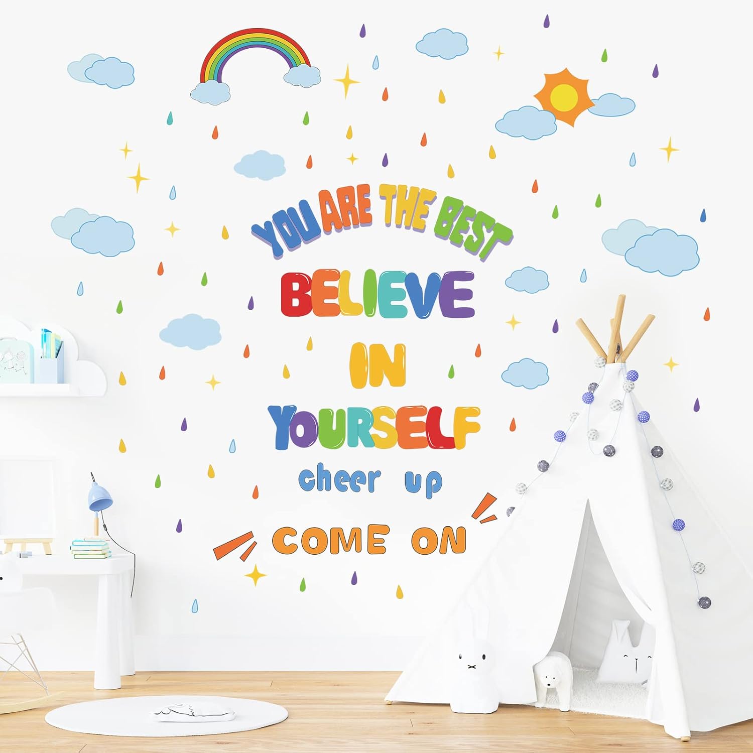 Colorful Positive Saying Lettering Wall Decals