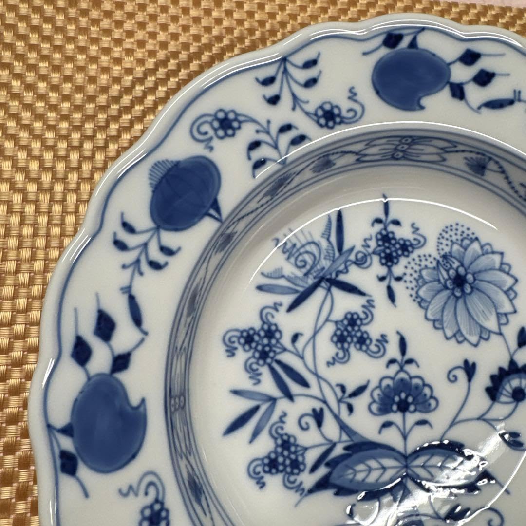 マイセンMeissenブルーオニオン スープチューリン ボタン剣マーク 美品 マイセンMeissenブルーオニオン スープチューリン ボタン剣マーク 美品