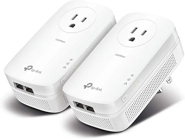 TP-Link AV2000 Powerline Ethernet Adapter TL-PA9020P KIT - Powerline Network Adapter, Passthrough, 2x2 MIMO, 2 Gigabit Ports, Ethernet Over Power, Plug Pair & Play, Power Saving, Free Expert Help