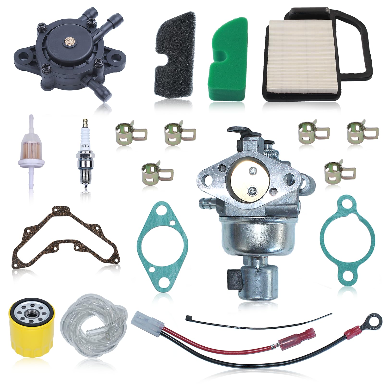 Adefol Kit Carburateur Pour Husqvarna YTH20K46 LTH1842 YTH2042 Tondeuse à Gazon, Pour Kohler 20-853-33-S CV460 CV493Carburateur avce Filtre à air, Filtre à carburant