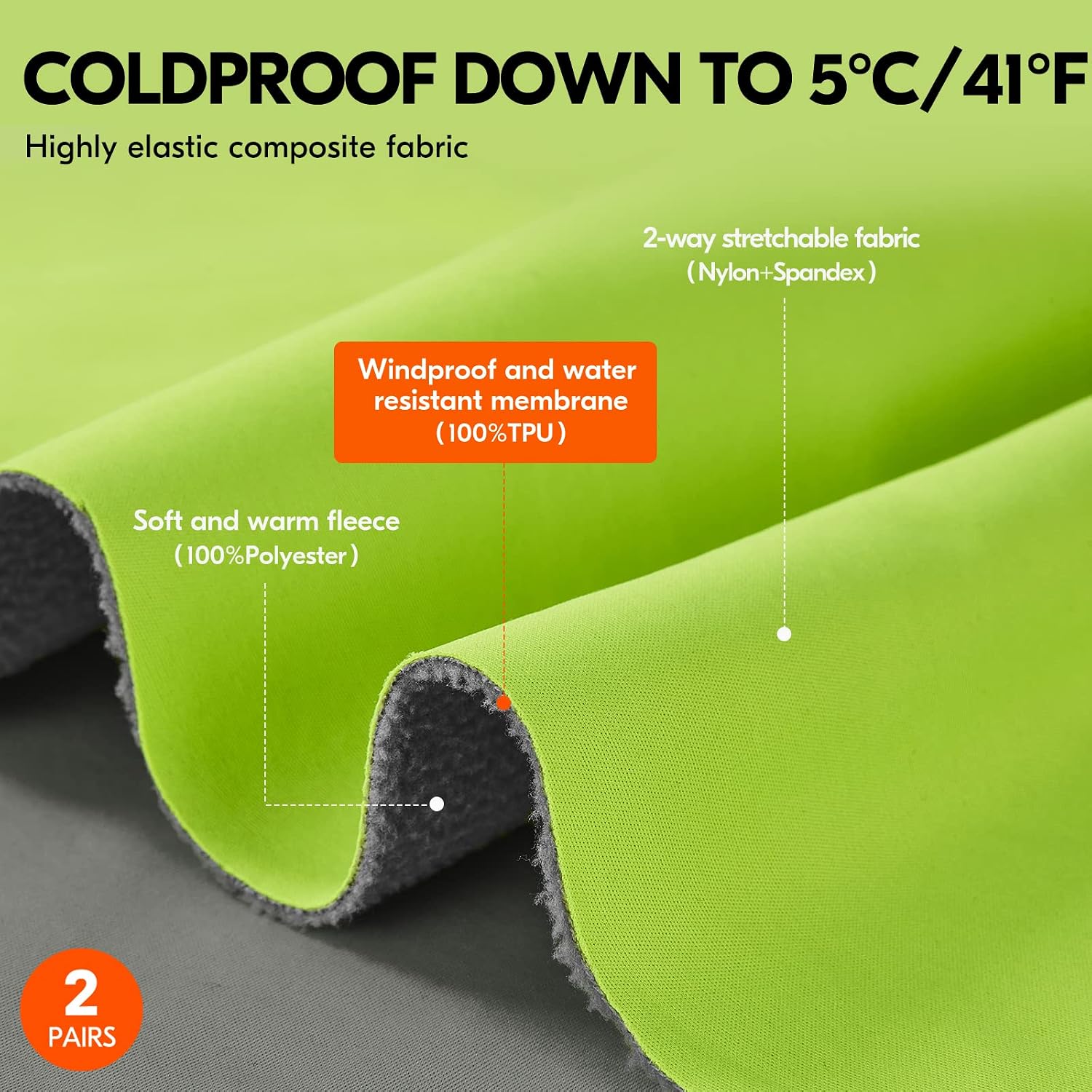 Vgo... 2 works Winter Work Gloves Touchscreen, Thermal Working Men Gloves for Construction Freezing Warehouse Light Duty - Image 3