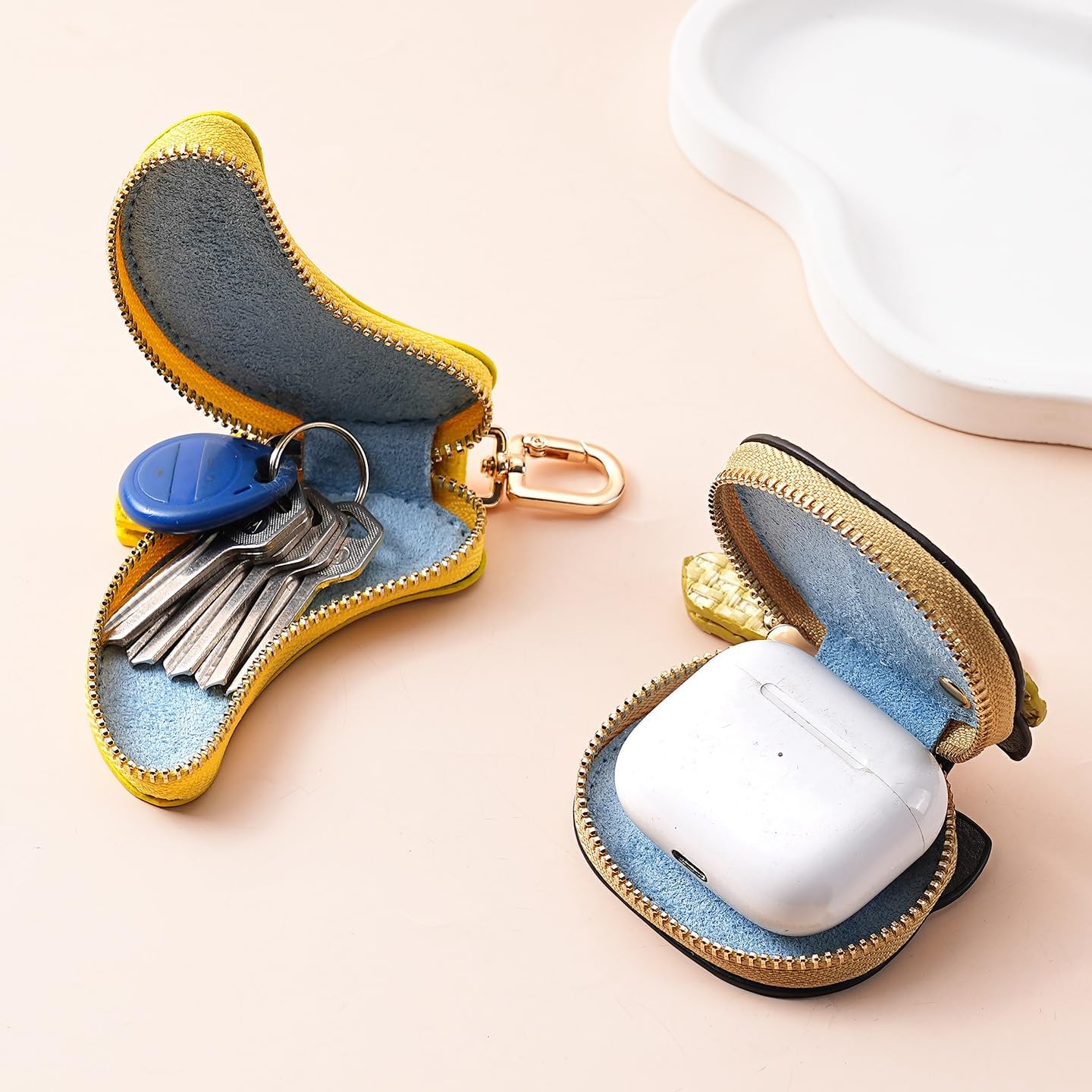 Dreuyet Fruit Coin Purse Keychain Leather Mini Wallet Keychain image 4