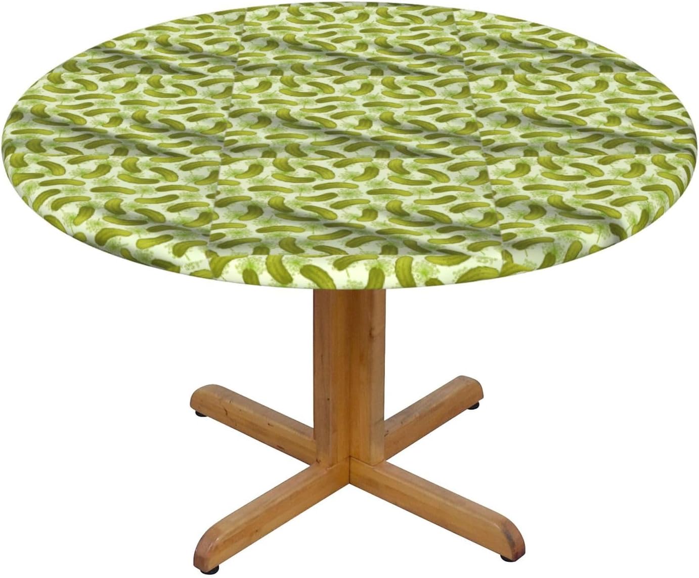 Sushi Dill Pickles Print Outdoor Patio Kitchen Decor Supplies Wipeable Round Table Cloth for Indoor Outdoor