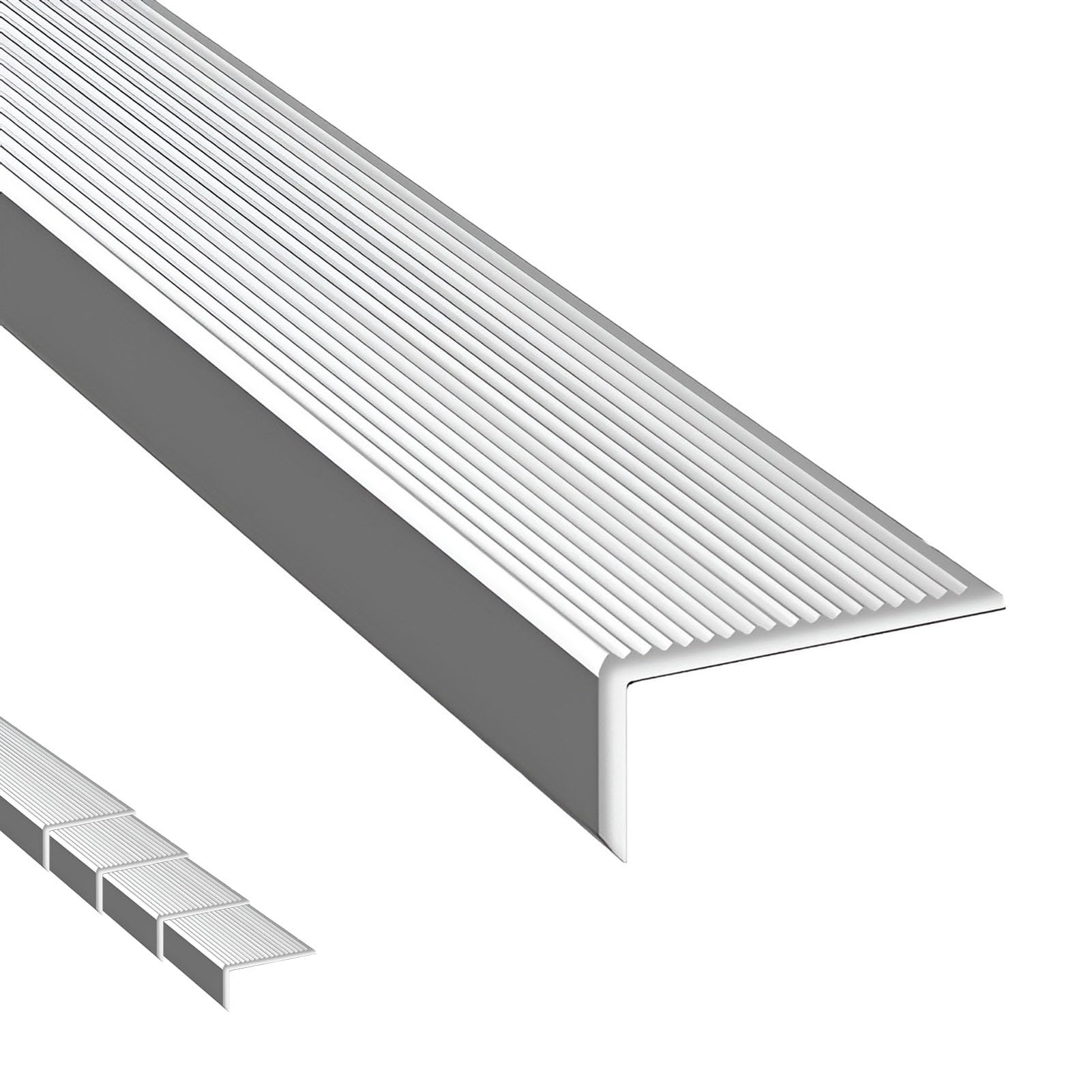 Perfiles de aluminio para escaleras interiores y exteriores con bandas antideslizantes