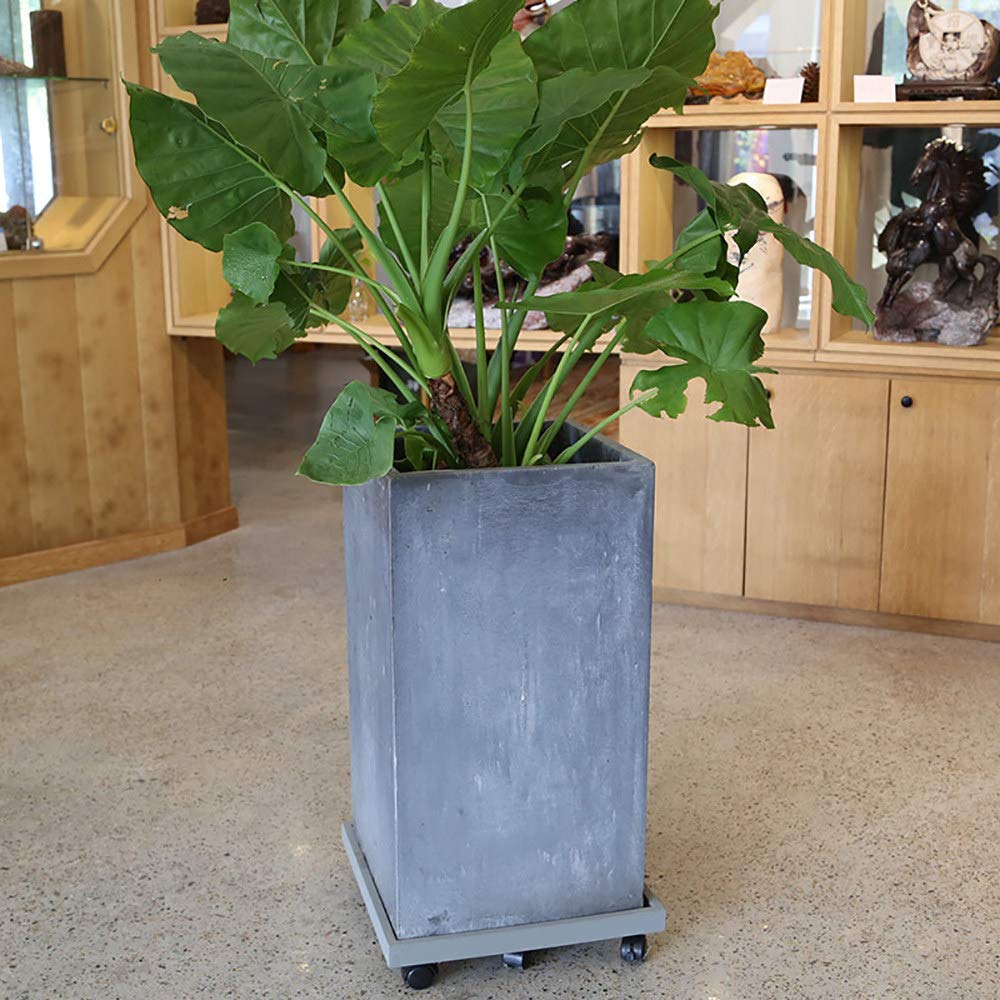 Portavasi resistente con ruote, 40 cm, nero, per interni ed esterni, perfetto per casa, giardino, versatile, durevole, facile mobilità, ideale per piante in vaso