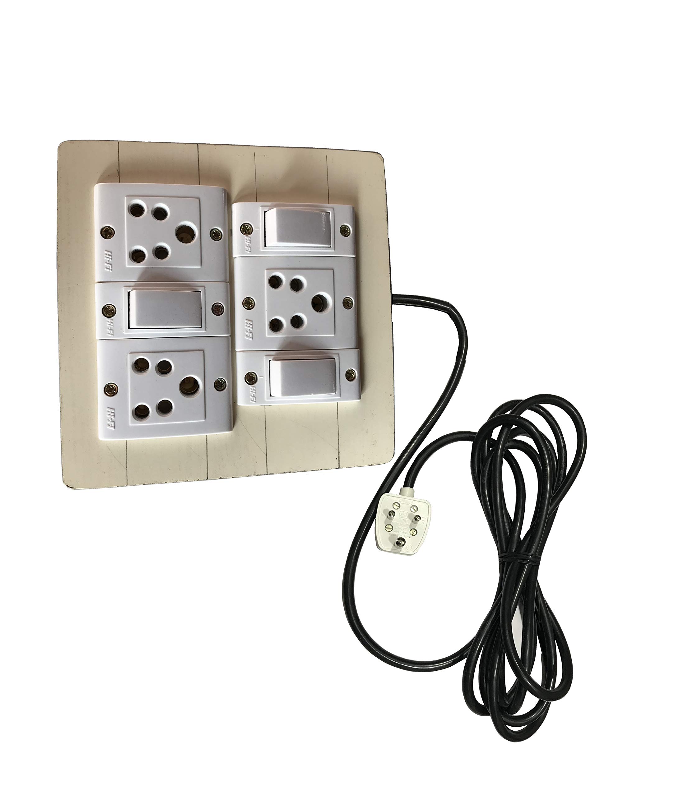 Electric Extension Wooden Frame (3Socket,3 Switch) 5Ampere (Wire Length 4 Meters)-image-18