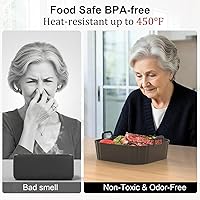 Vista 6 de Forros cuadrados de silicona de 8.5 pulgadas para freidora de aire, paquete de 2 forros reutilizables para freidora de aire Ninja AF141 AF142 AF181