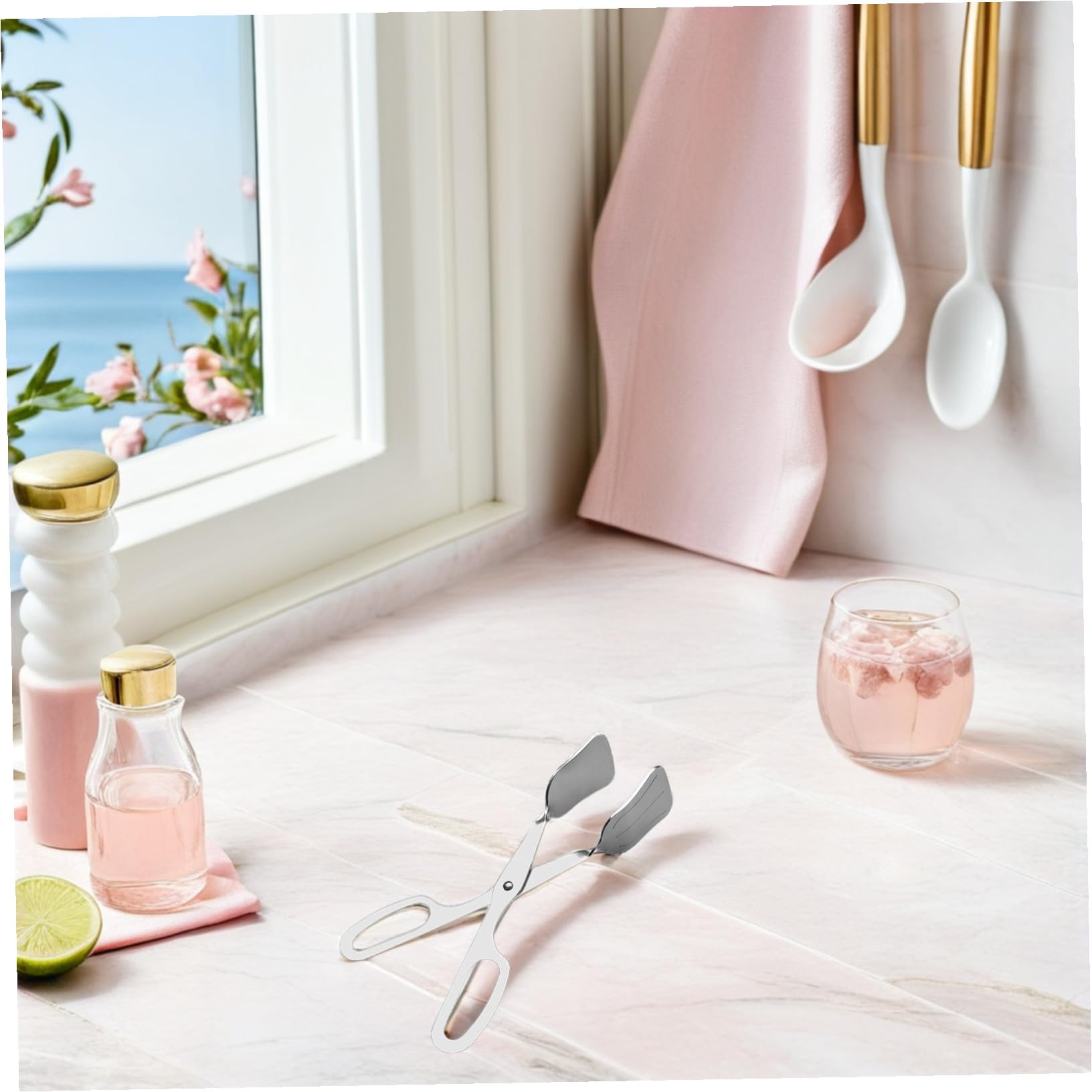 Lurrose 2pezzi Pinze per Insalata in Acciaio Inossidabile Pinze da Cucina per Servire Pane Torte e Bistecche per Alimenti Piccole Finitura Lucida Specchio