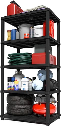 Miniatura 9 de IRIS USA - Estantes de almacenamiento de plástico profundo extra resistentes, capacidad de 800 libras, 57 pulgadas de alto x 36 pulgadas de ancho x