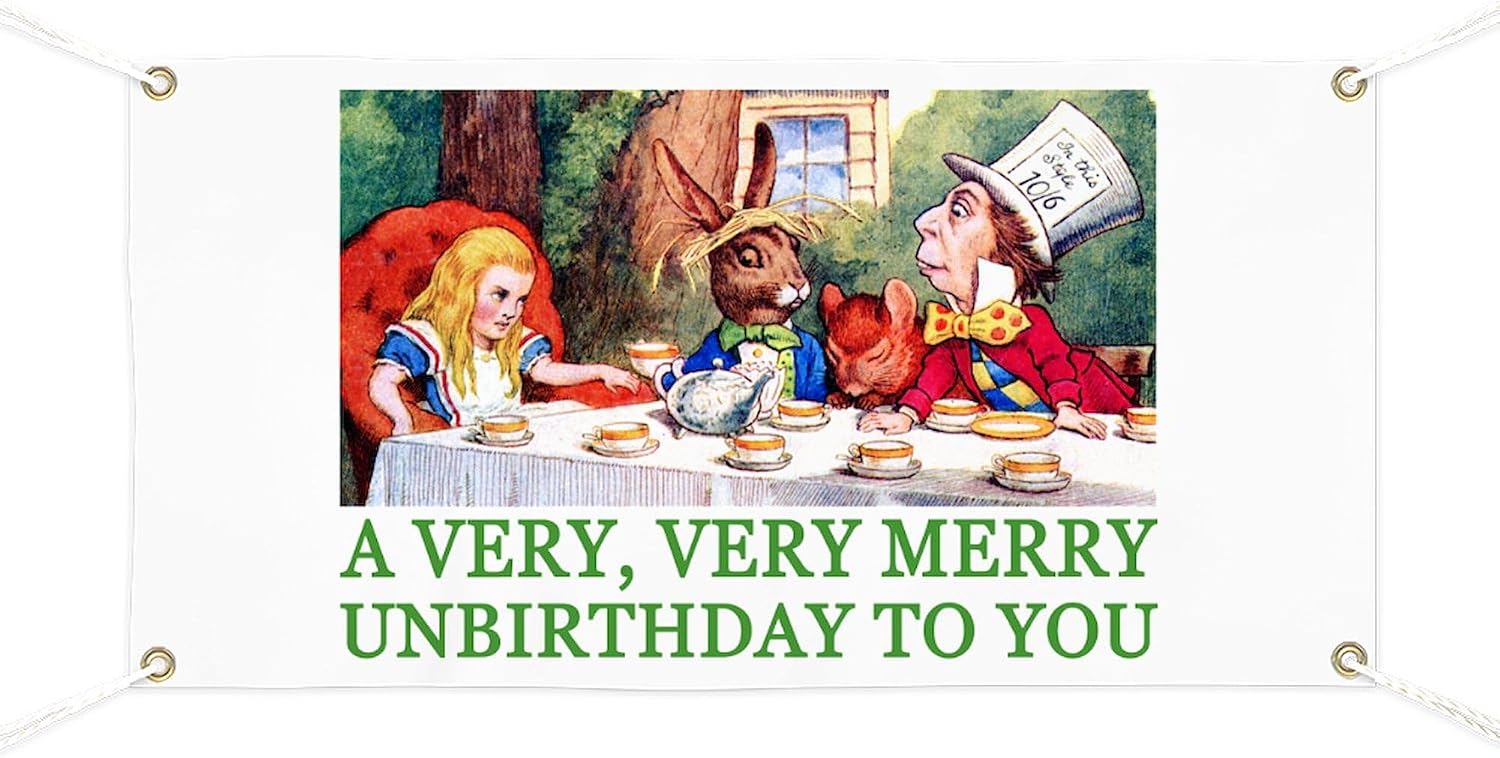 CafePress A Very Merry Unbirthday Banner Vinyl Banner, 44"x30" Hanging Sign, Indoor/Outdoor