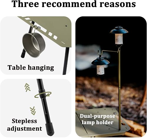 Naturehike Simple Star H02 Tactical Table pliante multifonction avec sac en filet, capacité de charge élevée (50 kg), convient pour le camping, la pêche, les pique-niques (panneau simple, vert) - 3