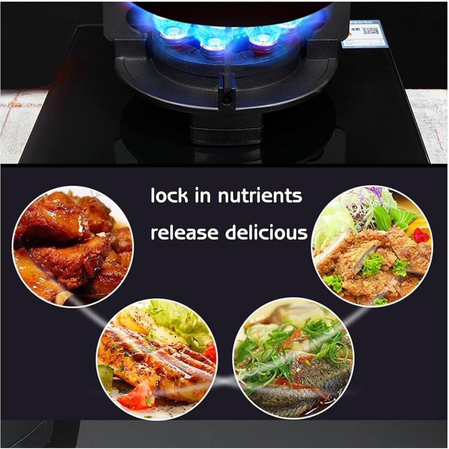 Gas Cooker 1 Burner, Countertop Stove Cooktop, Tempered Glass Drop-in Range Hob, Built-in Top with Thermocouple Protection, Easy To Clean(NG)(LPG)
