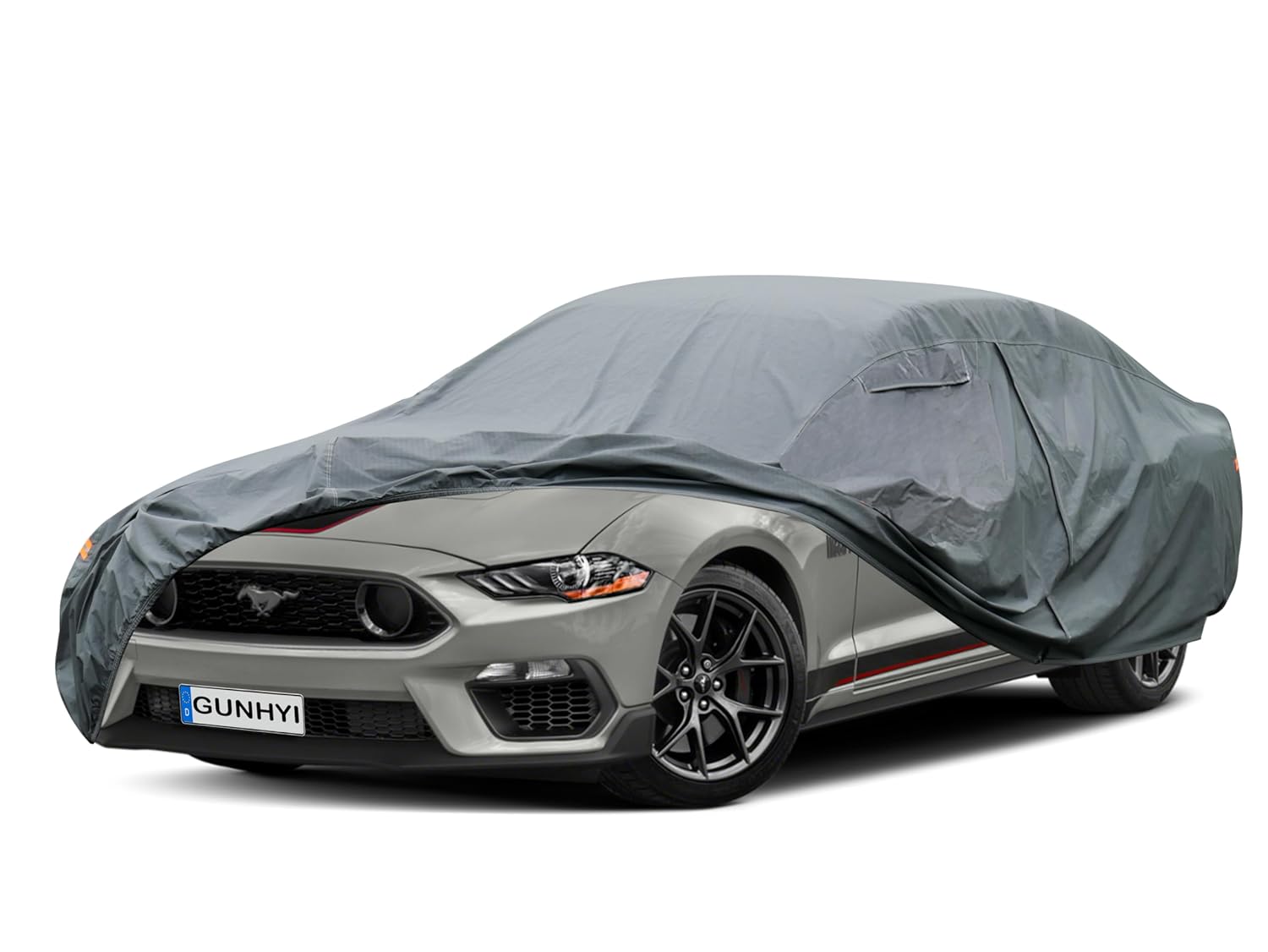 GUNHYI 16 Layers Car Cover Waterproof All Weather Heavy Duty Full Exterior Cover Universal Fit Coupe Ford Mustang