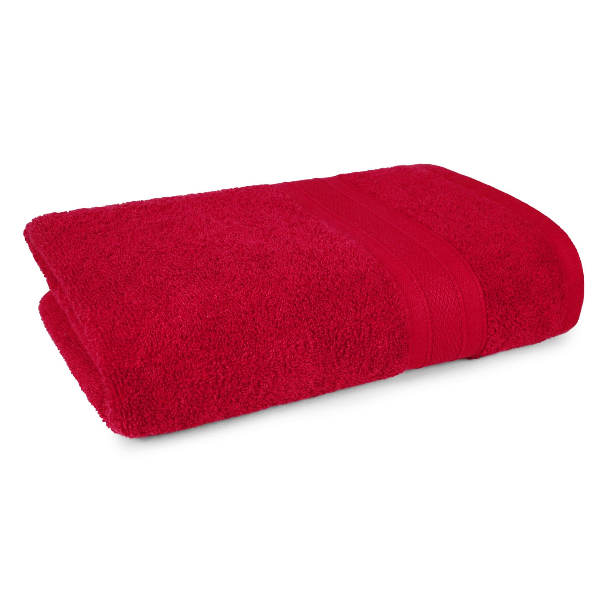 TRIDENT Soft Comfort Air Rich 100% Cotton Towels for Bath, 500 GSM Large Size Bathroom Towels for Men/Women, 1 Piece Bath Towel (69cm x 137cm), Crimson