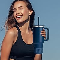 Vista 76 de WUQID Heart Shaped Texture Silicone Boot Compatible with Stanle Quencher H2.0 IceFlow Flip 20oz 30oz 40oz,Hydroo Flask 12-24oz