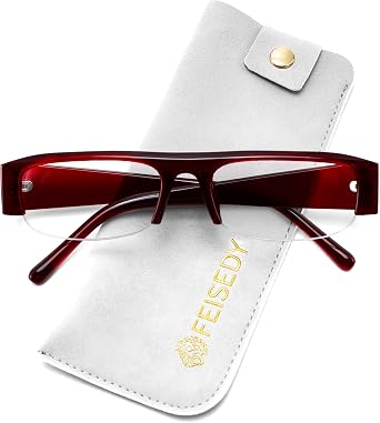 FEISEDY Chic Semi Rimless Blue Light Glasses for Women B0431