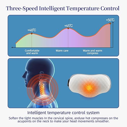 Miniatura 3 de Belovedone Almohada cervical para el cuello para aliviar el dolor, soporte de cuello para dormir, espuma viscoelástica, terapia de calor de algodón