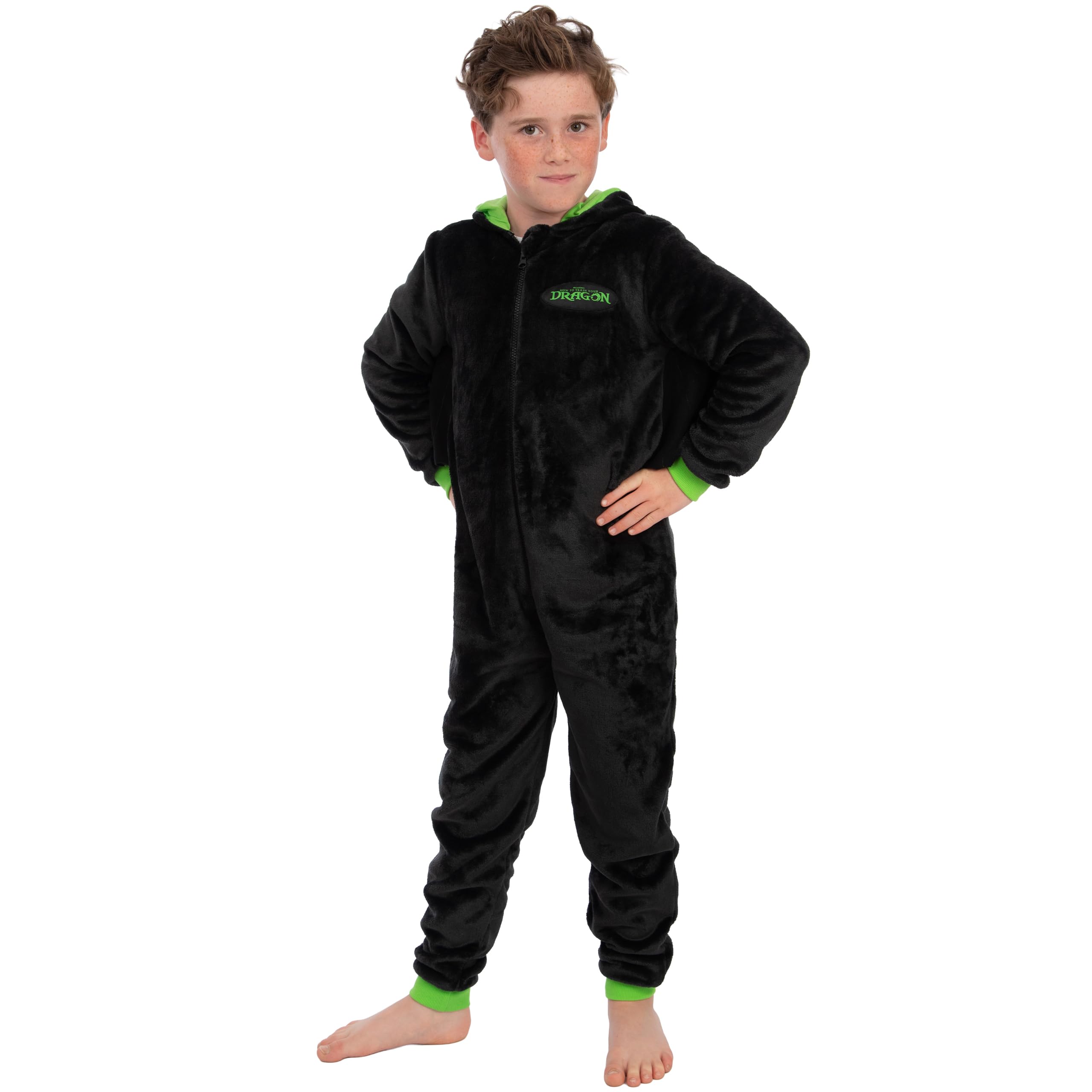 How To Train Your Dragon Pijama Enterizo de Cómo Entrenar a tu dragón para niños, Mono de Toothless Furia Nocturna, Pijama Polar con Capucha