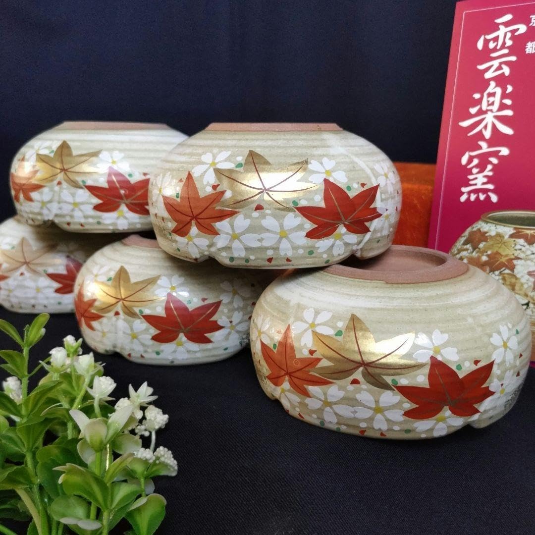 京焼清水焼　雲楽窯　斉藤雲楽　小鉢５客　色絵金彩　錦手　雲錦　箱入り 京焼清水焼 雲楽窯 斉藤雲楽 小鉢5客 色絵金彩 錦手