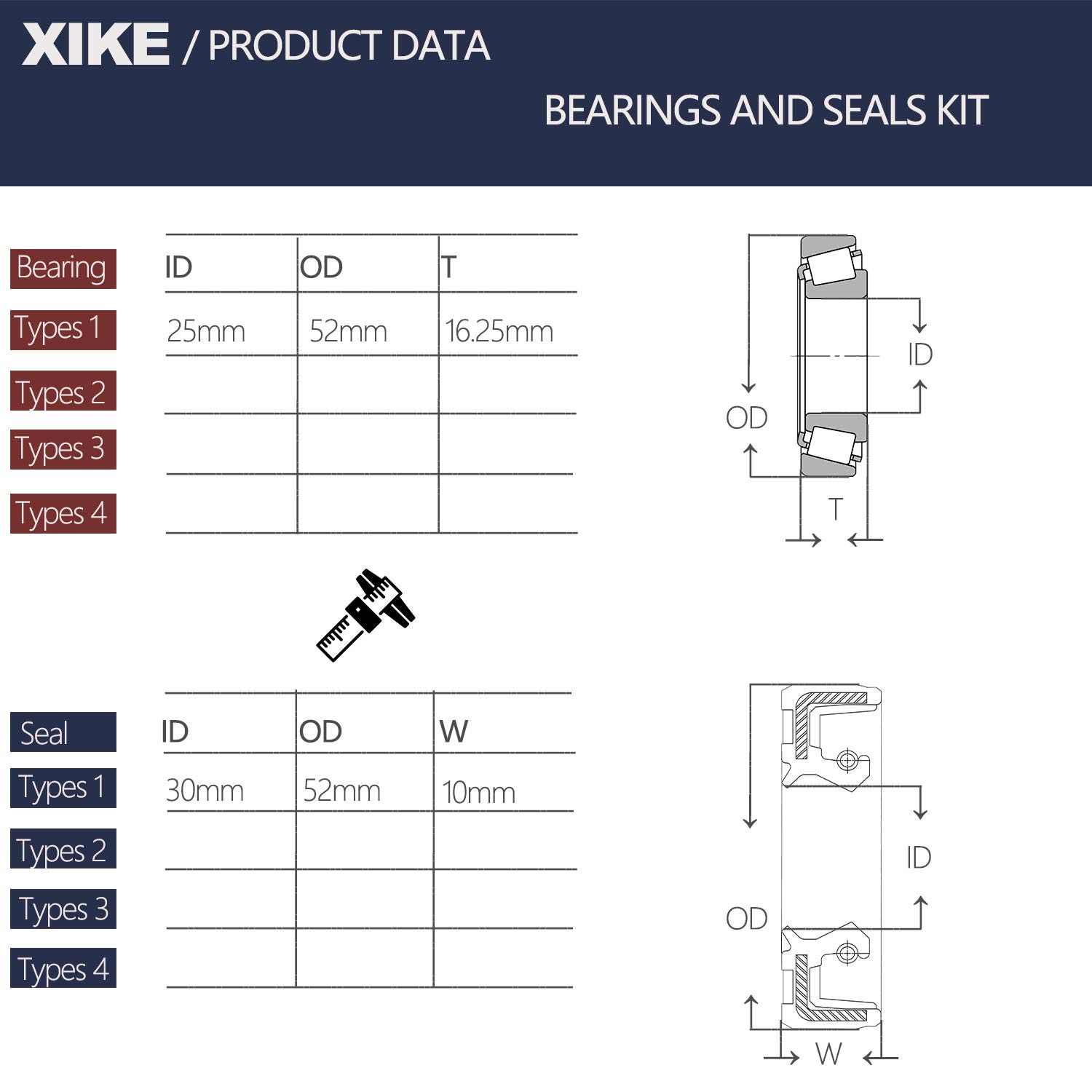XiKe 2 Set Fits 5,200-6,000 lb Axles Trailer Wheel Hub Kit, Include 25580/20 ＆ 15123/245 Bearings, 21333TB, 22333TB /10-10, 10-36 Seal and Cotter Pin.