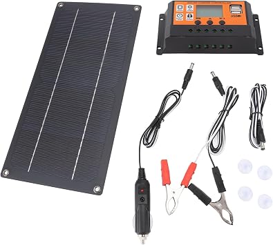 Luocute 60W Solar Panel, High Efficiency Monocrystalline Silicone Solar Panel Kit, 12V 24V Controller, RV Boat, Lightweight, Energy Saving Kit with Steady Output for Multiple Applications