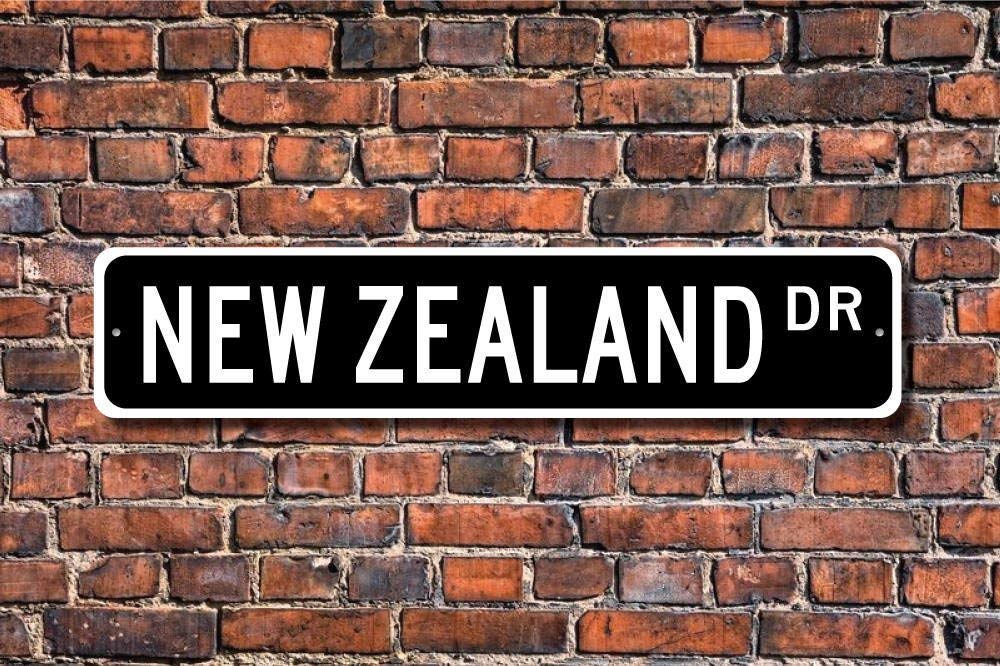 TNND Metal Sign Post New Zealand Sign Souvenir Sign New Zealand Native Vacation Momento For Outdoor Indoor Use Yard Fence Street Sign 4x16 inches