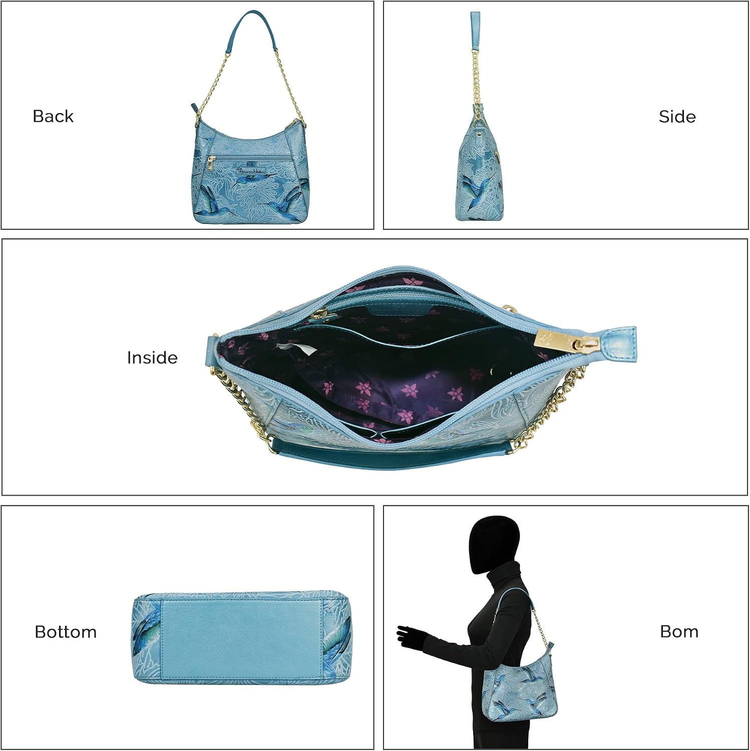 Anuschka Women's Zip-top Shoulder Hobo - 709