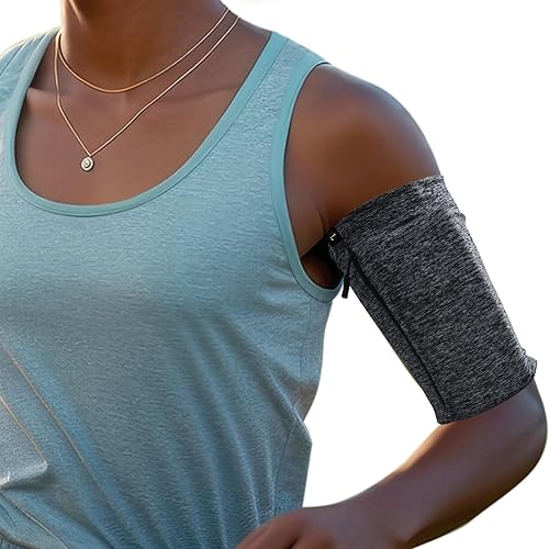 Miniatura 11 de Brazalete de teléfono para correr, almacenamiento más grande, cremallera resistente, correa ajustable, resistente al agua, compatible con iPhone y