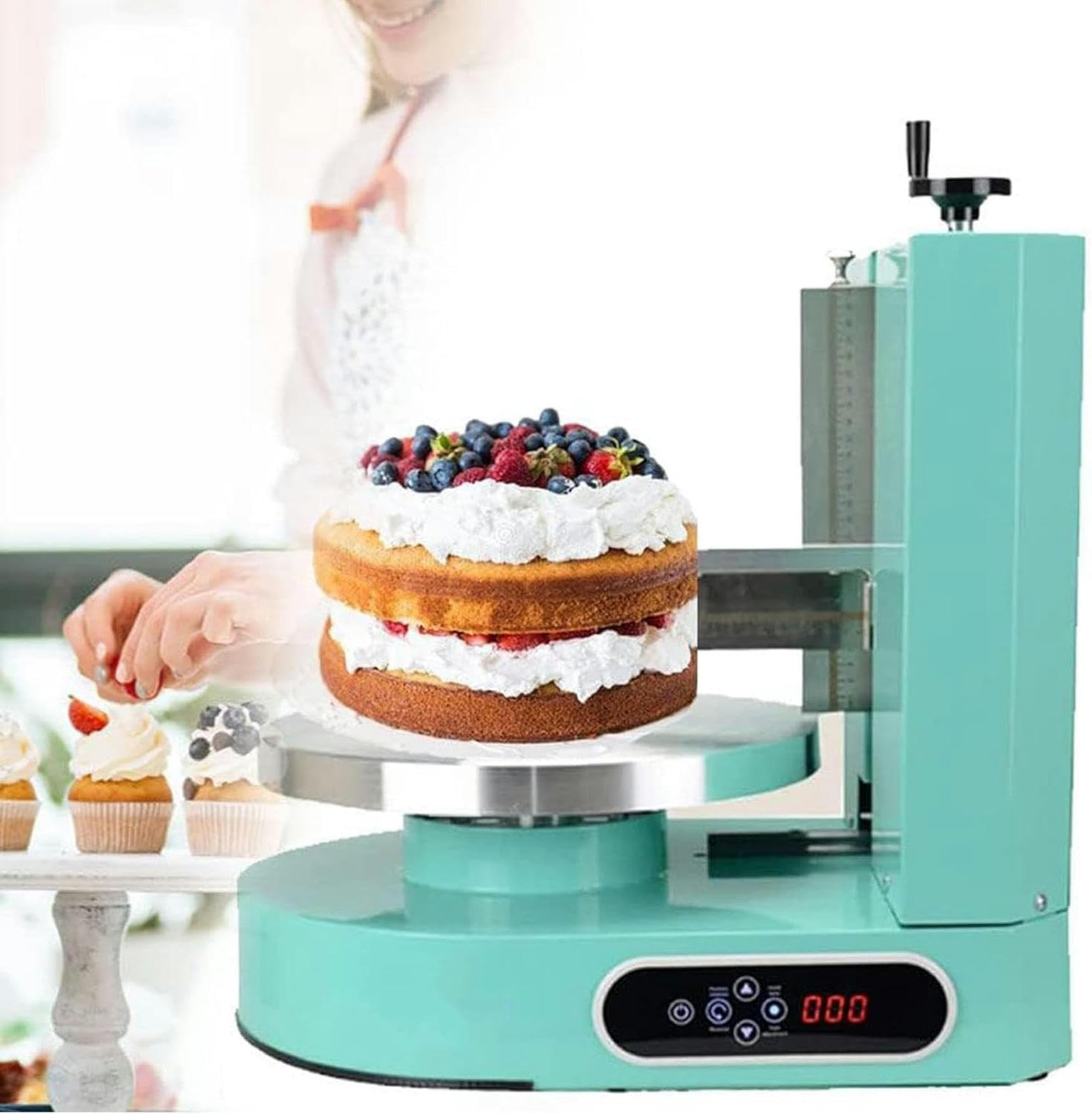 Máquina para Untar Crema para Pasteles, máquina para Untar Recubrimiento, decoración automática de Pasteles, máquina para Recubrimiento, Crema para Pasteles más Suave (Green)