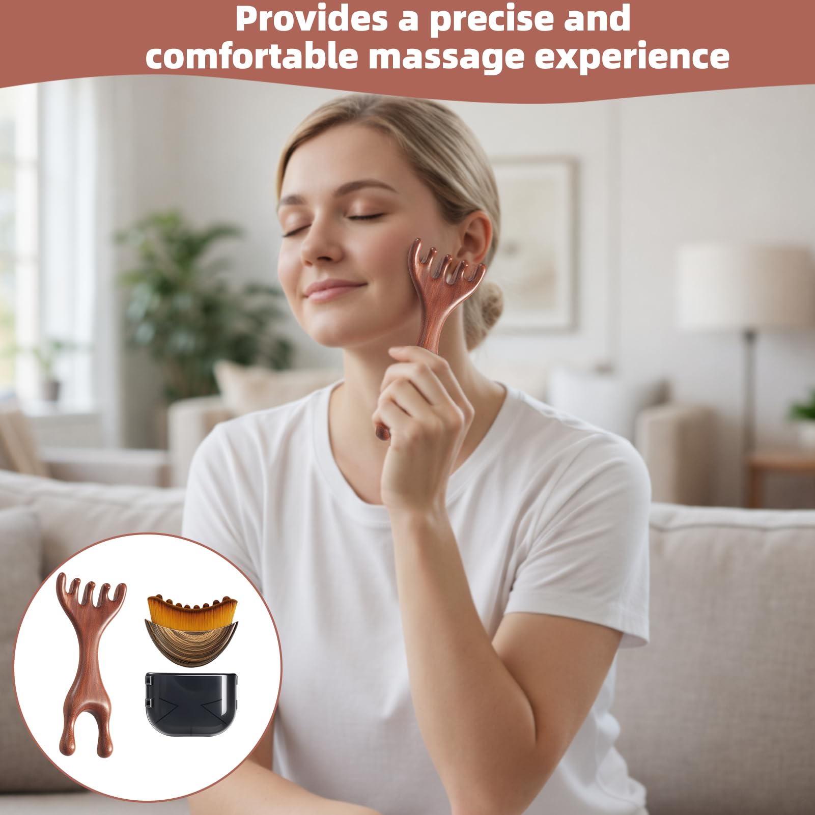 2 Piezas de Cepillo Linfático Facial, Cepillo Linfático Facial con Caja de Almacenamiento, Peine de Masaje para Drenaje Linfático, Lymphatic Contour Face Brush, Diseño Ergonómico para Masaje Suave — view 6