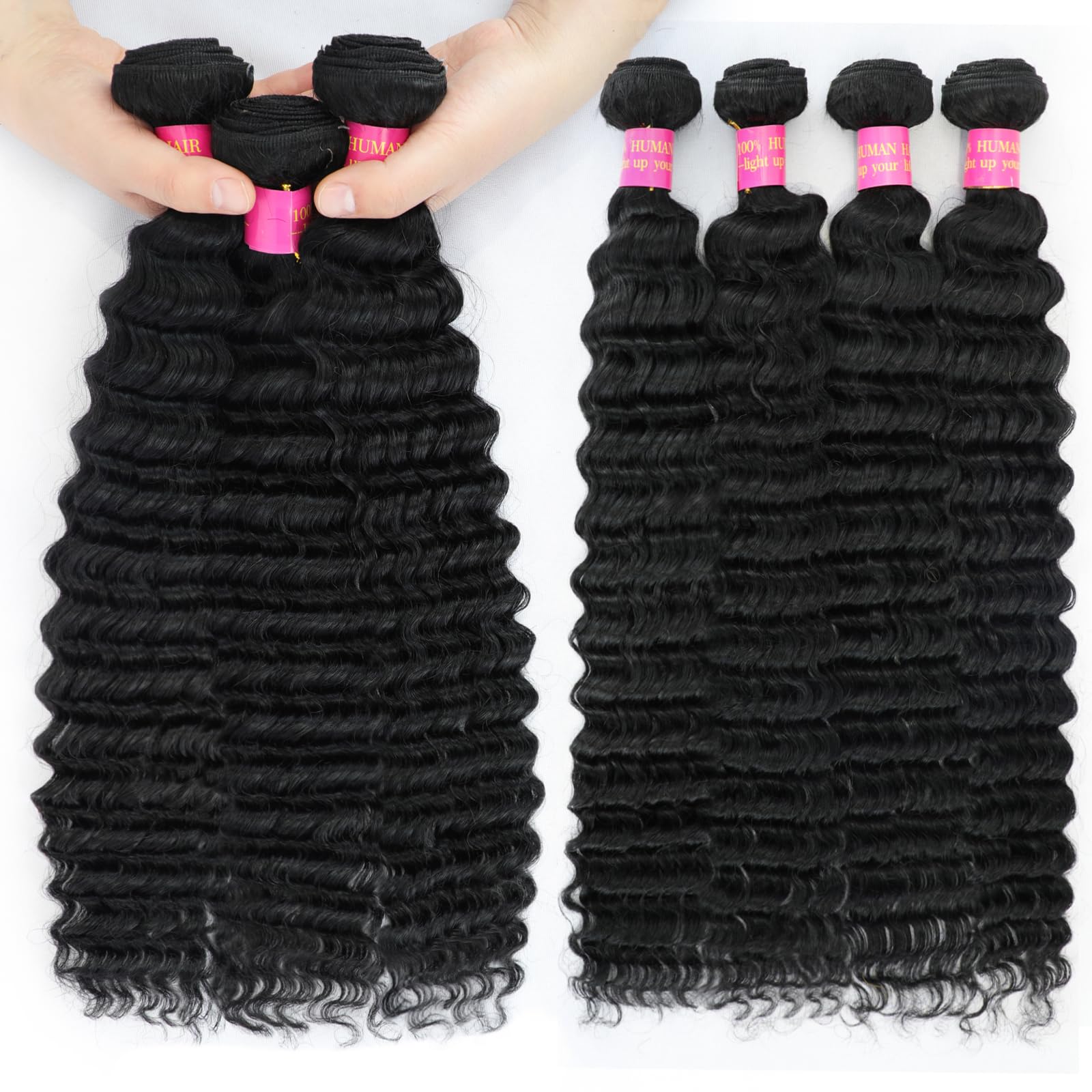 Amazon.com : Deep Wave Bundles Human Hair 14 16 18 Inch 3 