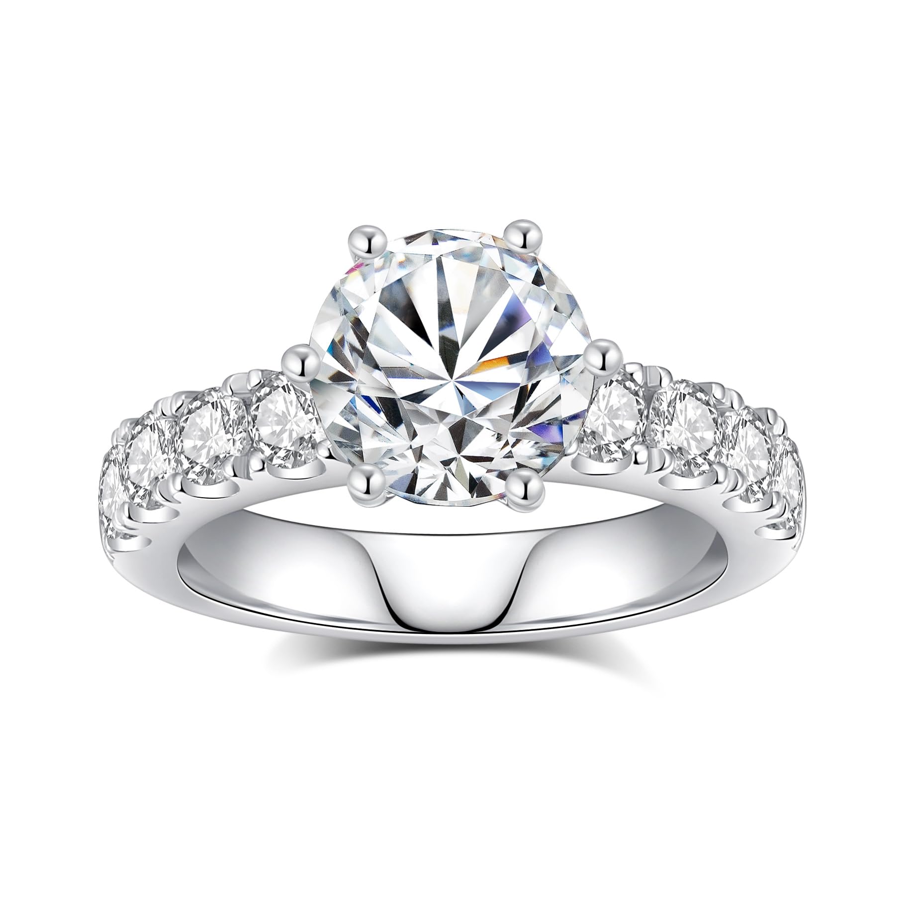 VAXOJEL Moissanite Rings for Women Different Cut D Color VVS1 Moissanite Engagement Ring S925 Sterling Silver Ring Promise Wedding Rings for Wedding