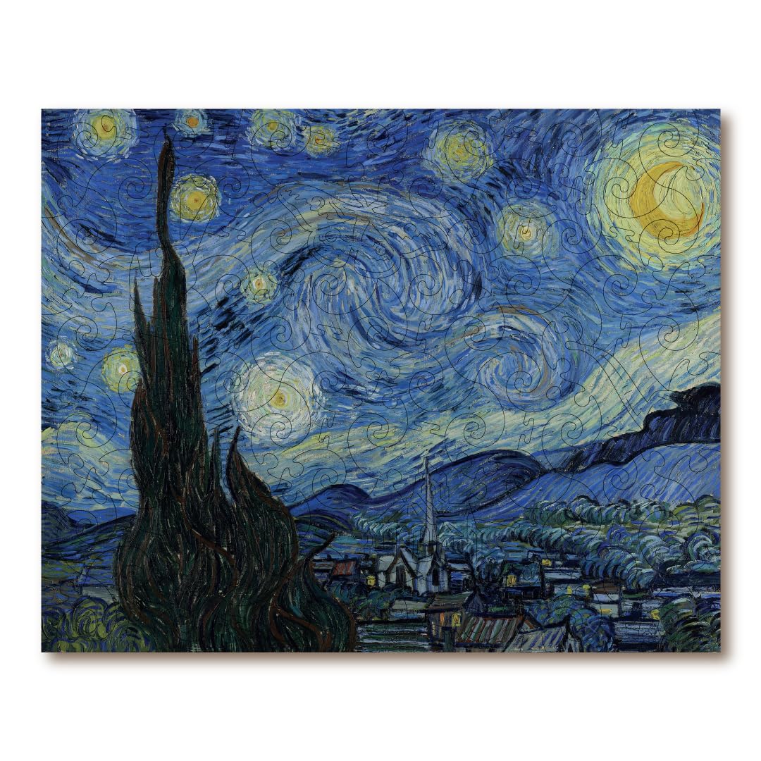 Victory Wooden Puzzles, ‘Starry Night’ Miniature Jigsaw Puzzle for Adults - Image 2